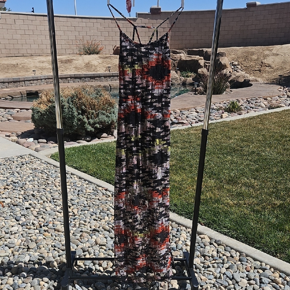 Multicolor Spaghetti Strap Maxi Dress